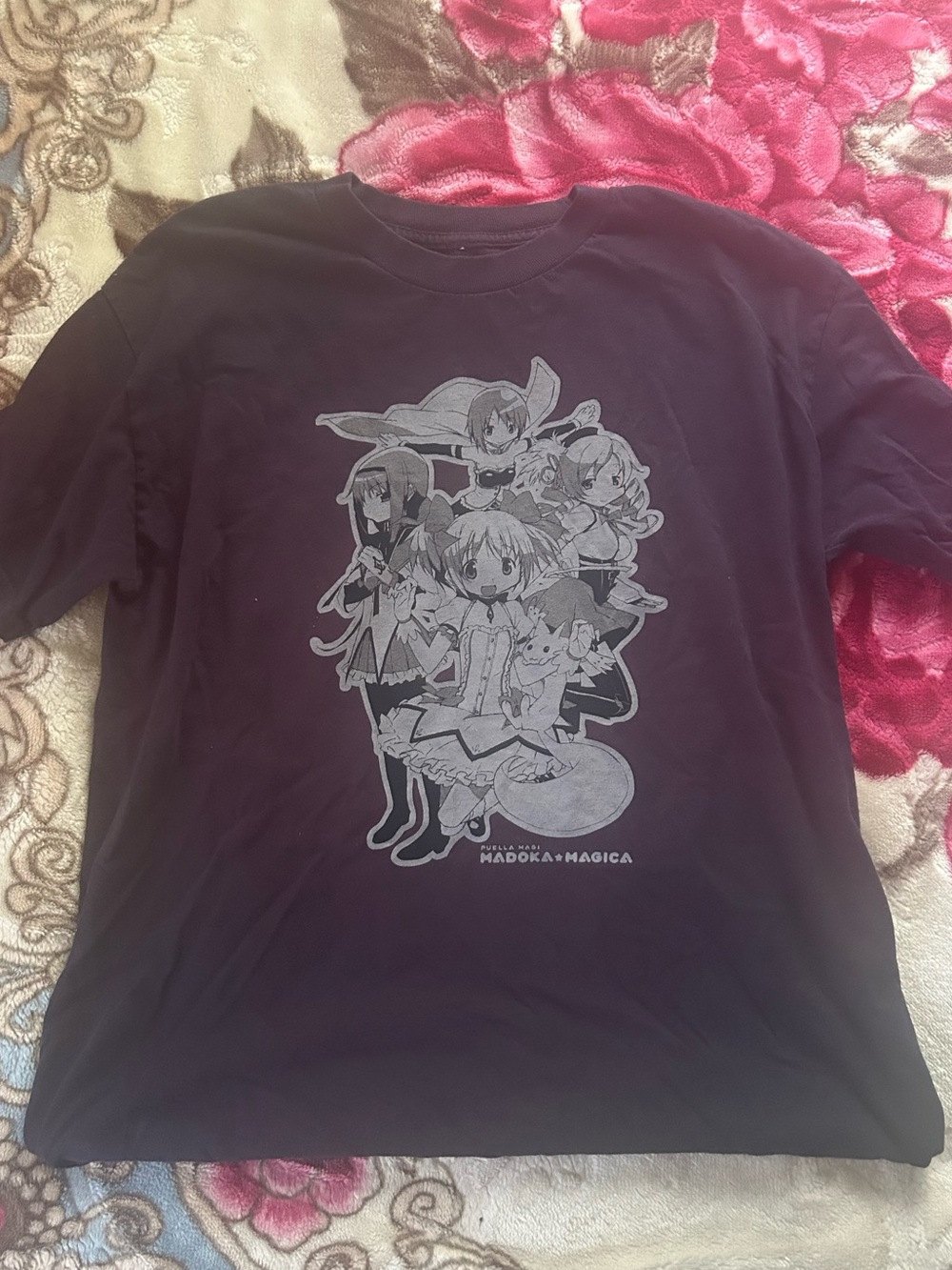 Black Madoka Magica Graphic Tee - Anime Short Sleeve Short